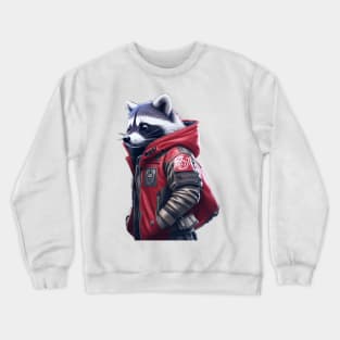 Fashionable Raccoon Japan Street Wear Futuristic Crewneck Sweatshirt